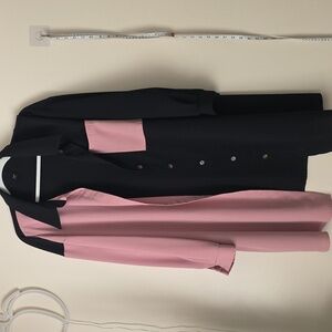SHEIN Black and Pink Colorblock Top